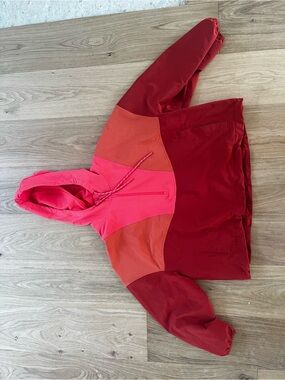 Old Navy Colorblock Hooded Stretch Jacket - Red, Coral, Pink